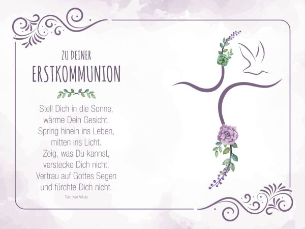 Tortenaufleger Erstkommunion Kreuz 20x30cm