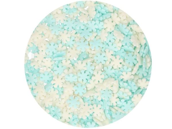 FunCakes Zuckerdekoration Schneeflocken Weiss-Blau 50g