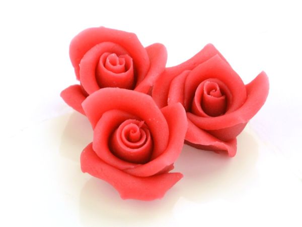 Marzipan-Rosen mittel rot 4 Stück