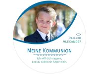 Meine Kommunion-Konfirmation blau, rund 20cm
