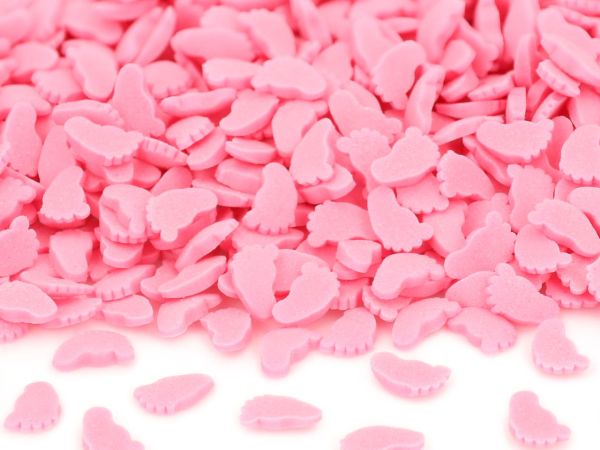 Streudekor Füßchen rosa 80g