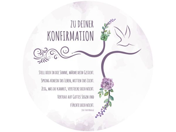 Tortenaufleger Konfirmation Kreuz 20cm rund