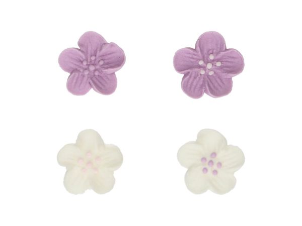 Zuckerdekore Lila Blumen 24 Stück