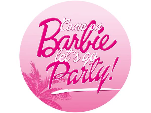 Tortenaufleger Barbie Beach - let's go Party, rund 20cm
