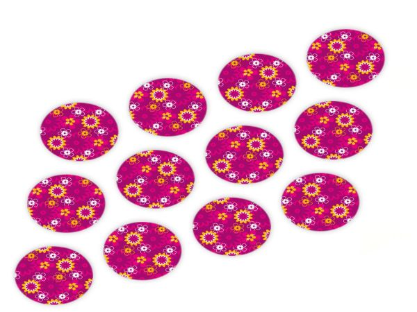Cupcake Buttons Blumen pink 12 Stück