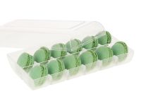 Macaron-Halbschalen 24 Stück grün in 12er Box transparent