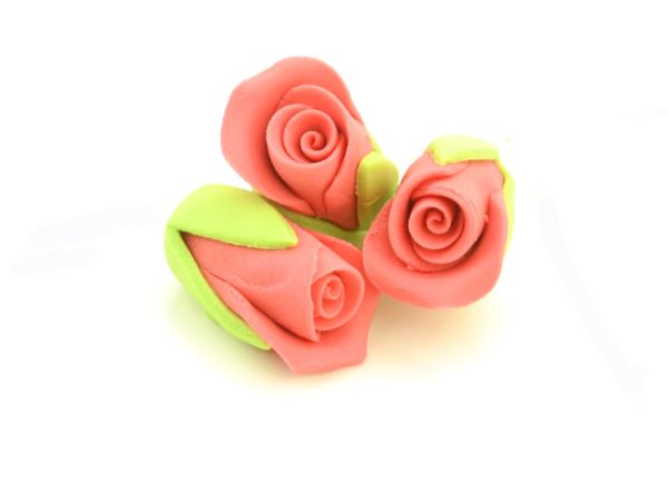 Rosenknospen rot Zucker 3 Stück