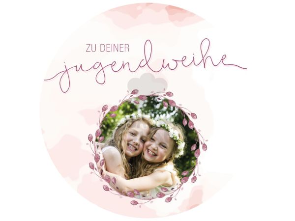 Tortenaufleger Jugendweihe rosa, rund 20cm