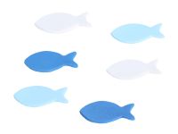 Dekoraufleger Fische blau-weiß 12 Stück