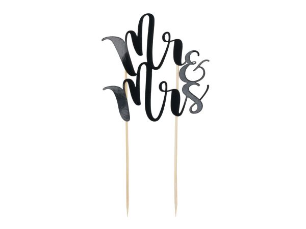 Cake Topper Mr and Mrs schwarz