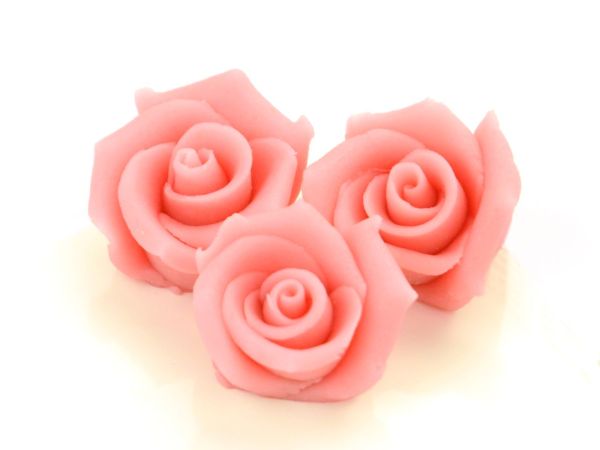 Marzipan-Rosen mittel rosa 4 Stück