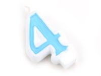 Zahlenkerze blau 4