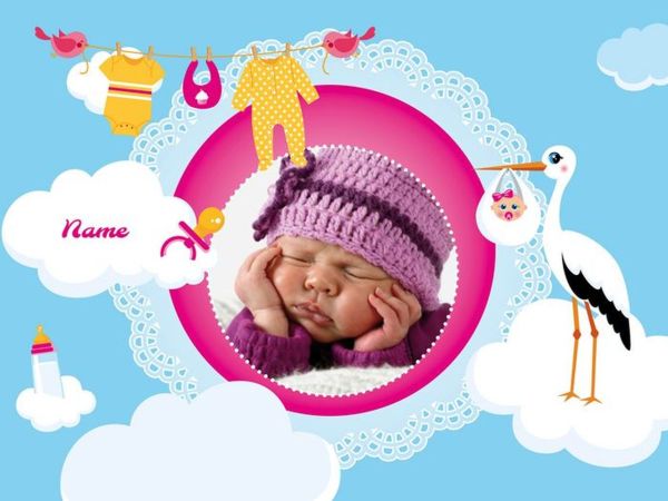 Tortenaufleger Baby Mädchen 20x30cm