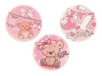 Dekoraufleger Baby rosa 12 Stück