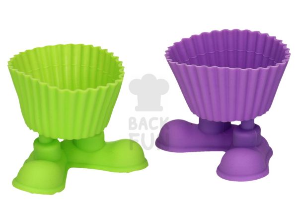 Silikon Muffinkapseln mit Füßen 50mm bunt 2 Stück