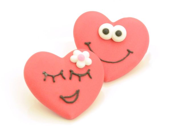 Herz mit Gesicht Zucker 10 Stück