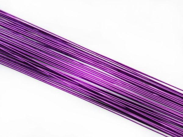 Blumendraht metallic violett 24G 50 Stück