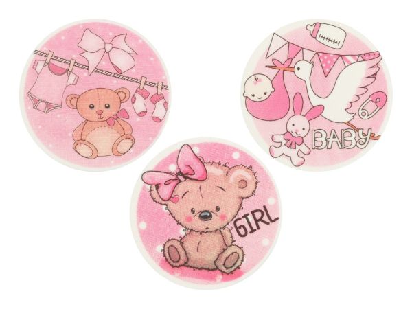 Dekoraufleger Baby rosa 12 Stück