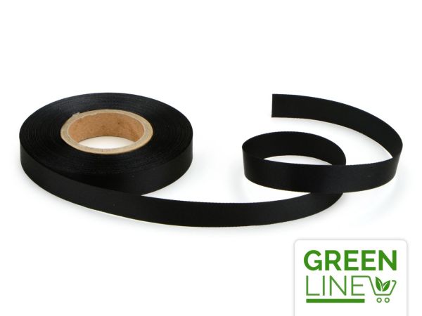 Satinband schwarz 14mm, 30 Meter GREENLINE