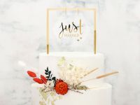 Cake Topper Just married gold