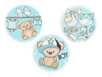 Dekoraufleger Baby blau 12 Stück