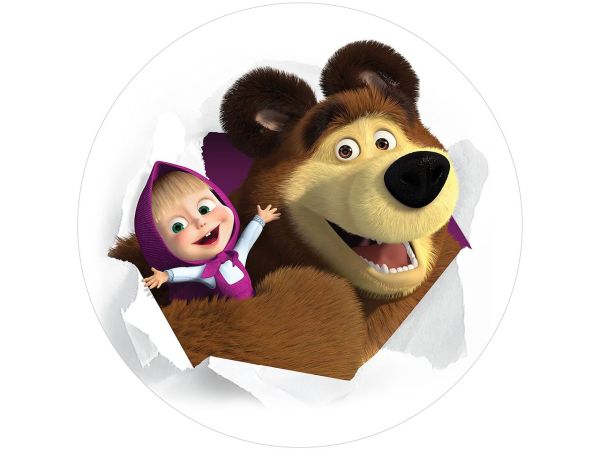 Tortenaufleger Mascha und der Bär, rund 20cm