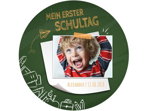 Tortenaufleger Einschulung A rund 20cm