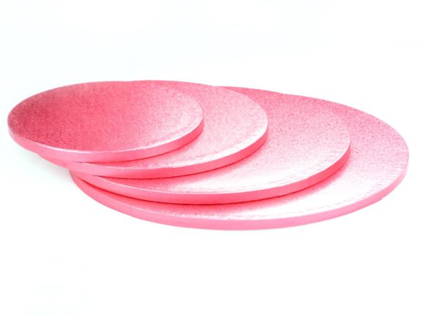 Cakeboard rund 30cm pink 5 Stück