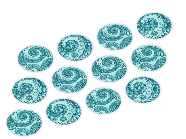 Cupcake Buttons Indisch türkis 12 Stück