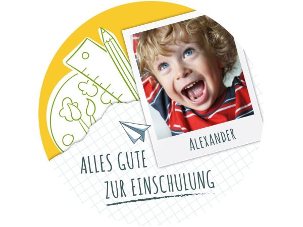 Tortenaufleger Einschulung B rund 20cm