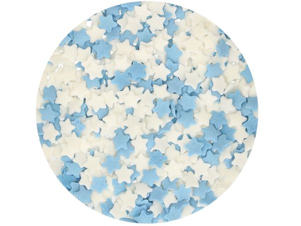 Streudekor Sterne blau, weiß 60g