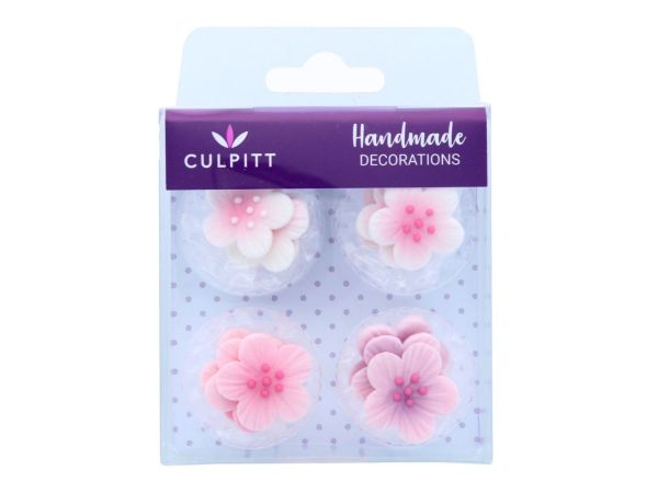 Cupcake-Deko Blumen Rosa 12 Stück