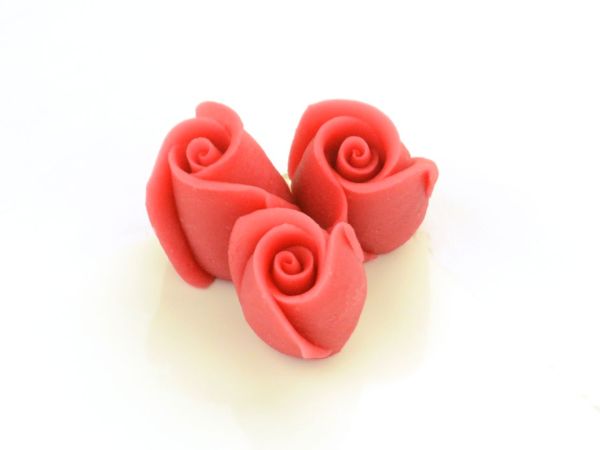 Marzipan-Rosen klein rot 4 Stück