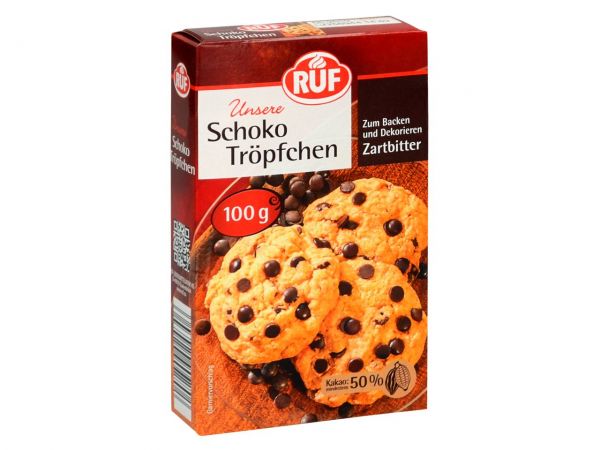 RUF Schoko Tröpfchen Zartbitter 100g