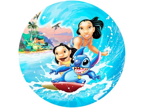 Tortenaufleger Lilo, Stitch und Nani, rund 20cm