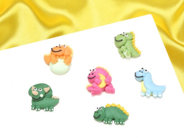 Zuckerdekor Dinos 2D 3x3cm 6 Stück