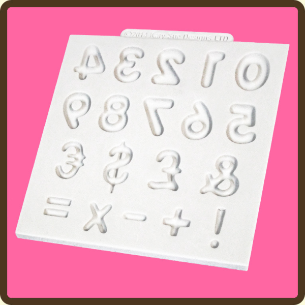 Katy Sue - Silikon Mould - Design Mat - Domed Number