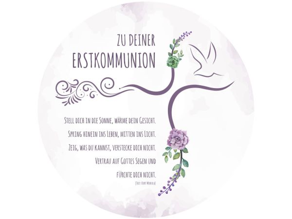 Tortenaufleger Erstkommunion Kreuz 20cm rund