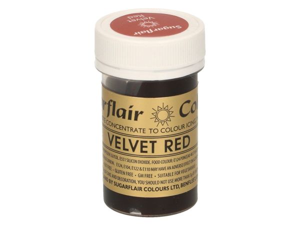 Sugarflair Pastenfarbe Velvet Red Rot 25g